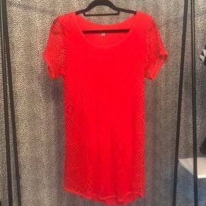 Red Ecote Lace Dress. Size Medium.